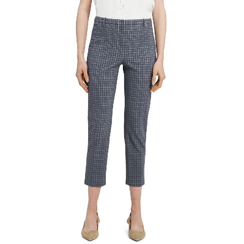 sage green chino pants classic -Womens Slim Grid Print Dress Pants