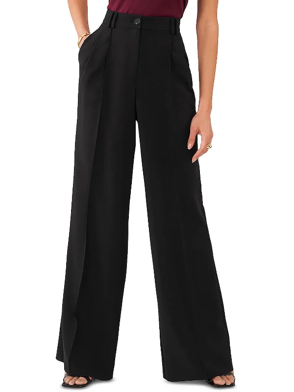 maroon palazzo pants stylish -Womens Tailored Business High-Waisted Pants